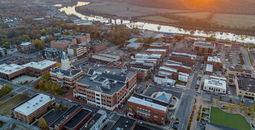 Aerial view of Clarksville, Tennessee