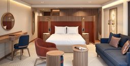 A rendering of a stateroom on AmaRudi