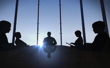 Meeting in silhouette
