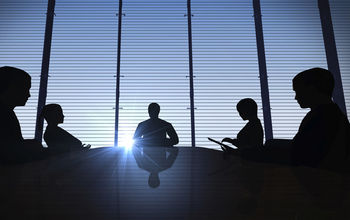 Meeting in silhouette