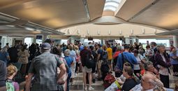 Airport crowd, people, travelers, travel, traveling, crowds, gate, gate lice,