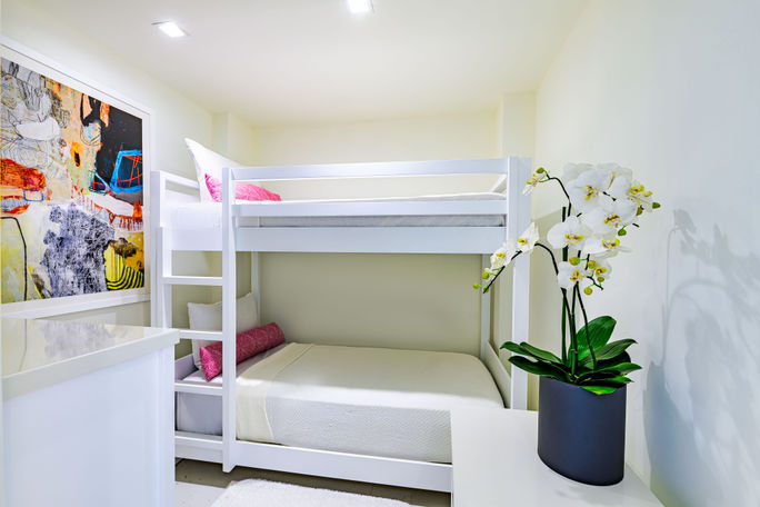 Bunk beds in a family suite at Grand Hyatt Baha Mar, Nassau, Bahamas. Bunk beds in a family suite at Grand Hyatt Baha Mar, Nassau, Bahamas.