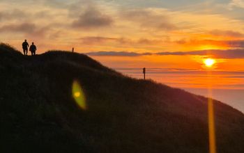 The first rays of sunlight touch North American soil at Cape Spear.