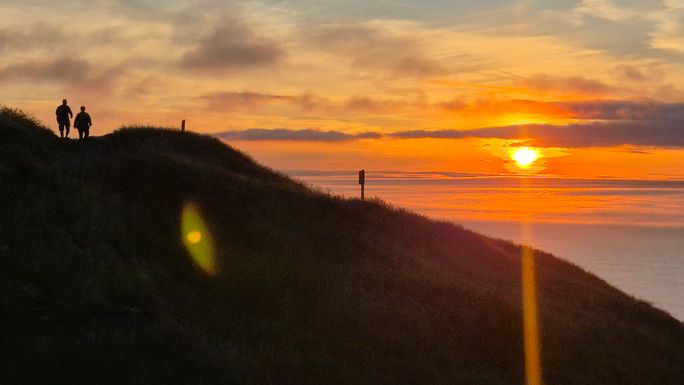 The first rays of sunlight touch North American soil at Cape Spear.