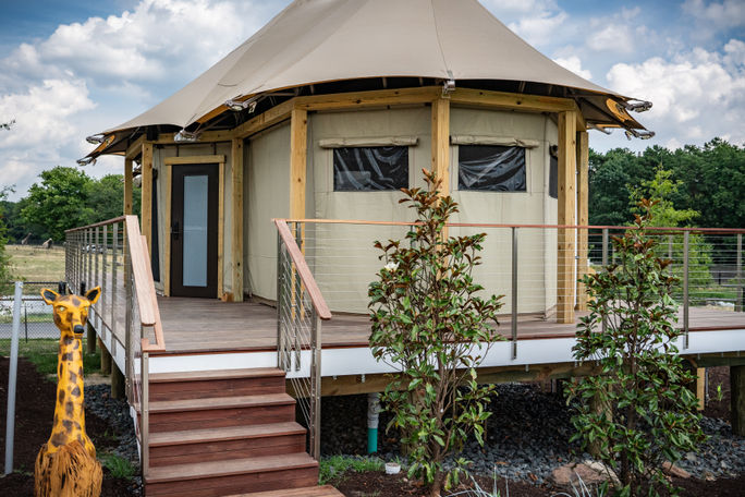 Choose from one- and two-bedroom glamping suites at Savannah Sunset Resort & Spa