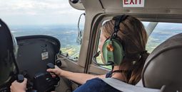 Young girl takes flight
