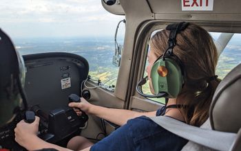 Young girl takes flight