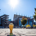 World Cup trophy outside of Lincoln Financial Field in Philadelphia