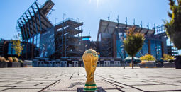 World Cup trophy outside of Lincoln Financial Field in Philadelphia