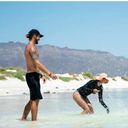 A family at the beach in Loreto, Mexico.