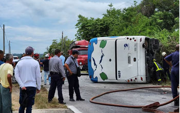 Accident d'autocar à Cuba (photo Facebook)