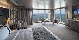A grand suite with a terrace onboard an MSC Cruises' ship