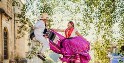 People dancing on the street in Oaxaca City