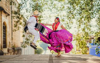 People dancing on the street in Oaxaca City