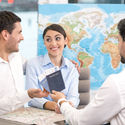 Travel Agent with clients.