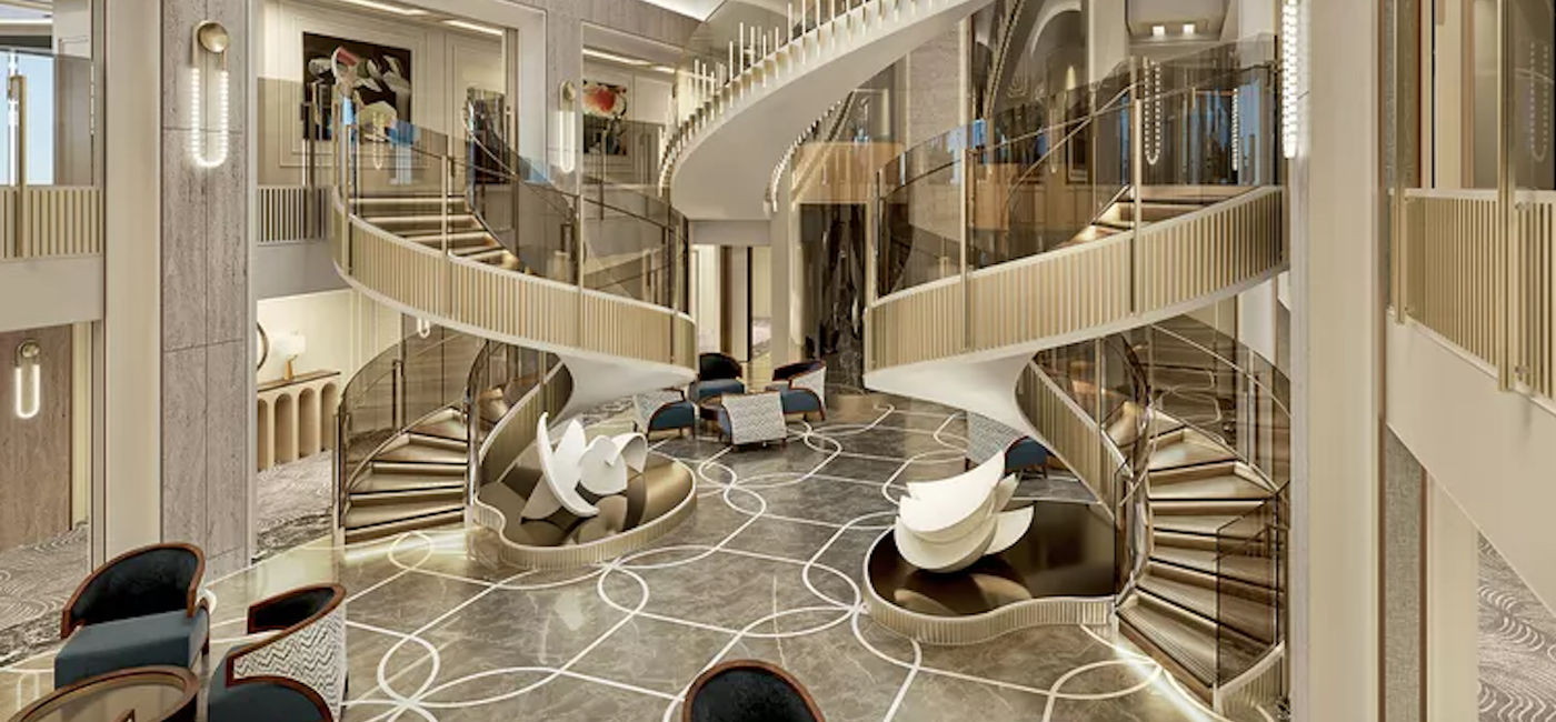 Image: A rendering of the Starlight Atrium (Photo Credit: Regent Seven Seas Cruises)