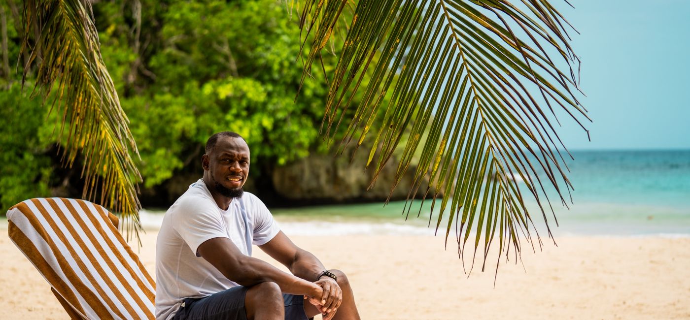 Image: Usain Bolt in Frenchmen's Cove, Port Antonio, Jamaica. (Photo Credit: Jamaica Tourist Board)