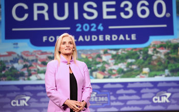 Kelly Craighead, president and CEO of CLIA, speaks during Cruise360