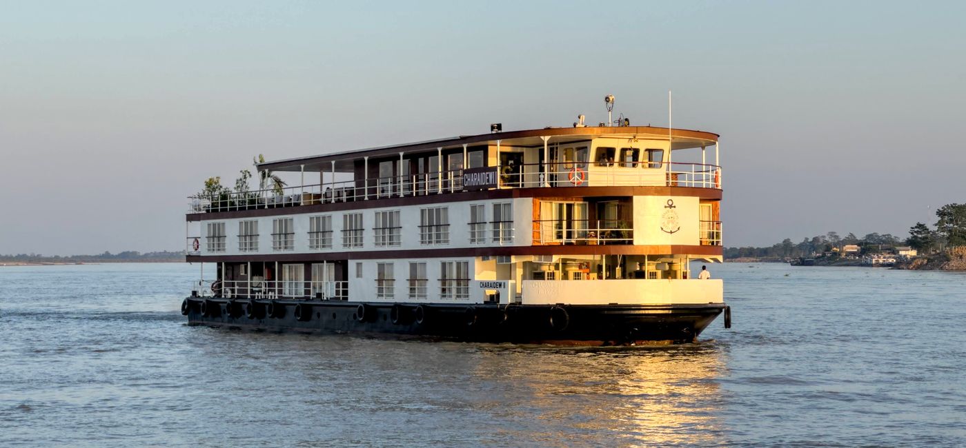 Image: Exterior of Charaidew II, which will offer two India expeditions with National Geographic-Lindblad Expeditions in 2026. (Photo Credit: Assam Bengal Navigation)