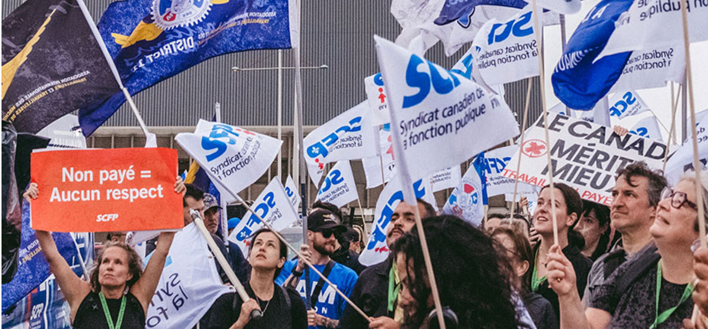 Image: La lutte continue (Source: SCFP / CUPE)