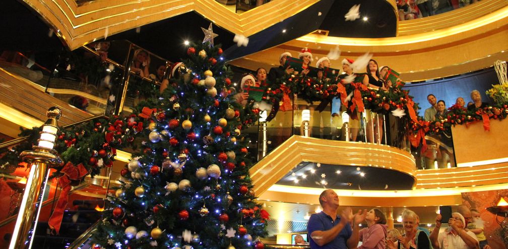 Guests can enjoy festive decor on Holland America Line's holiday cruises