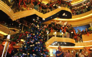 Guests can enjoy festive decor on Holland America Line's holiday cruises