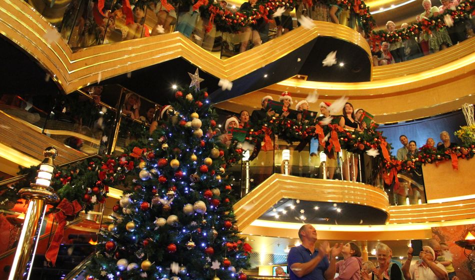 Guests can enjoy festive decor on Holland America Line's holiday cruises