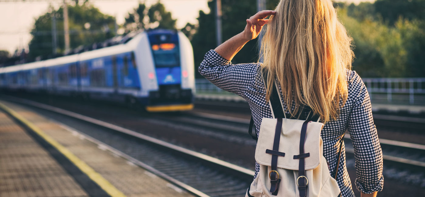 Image: Traveler at a European rail station (Photo Credit: Eurail)