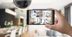 Security camera monitoring a home