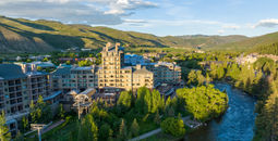 The resort is located right on the banks of the Eagle River in Avon