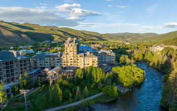 The resort is located right on the banks of the Eagle River in Avon