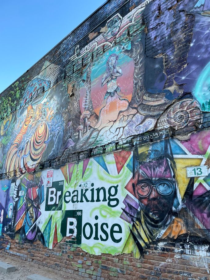 Murals in the Freak Alley Gallery in Boise, Idaho Murals in the Freak Alley Gallery in Boise, Idaho