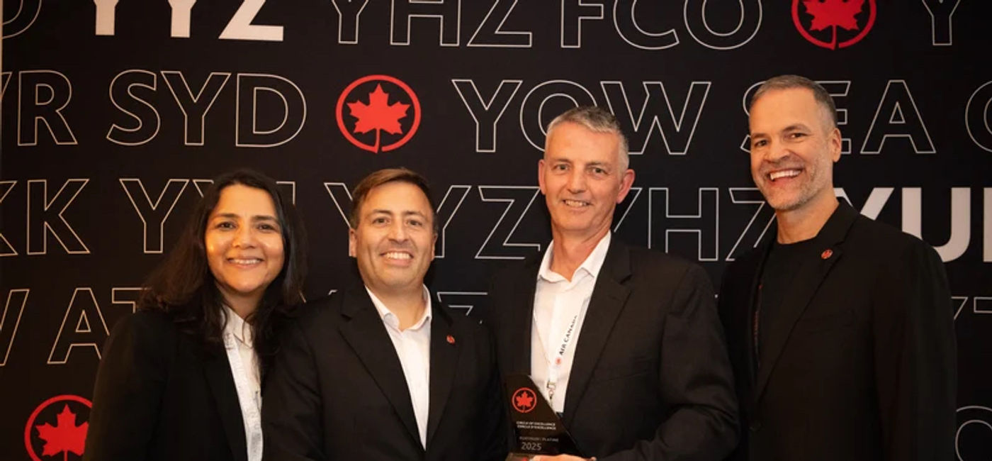 Image: Ana Paula De Souza (Air Canada), Vincent Gauthier-Dore (Air Canada), Chris Senior, CFO, TTAND, Jamie Fox (Air Canada) (Photo Credit: TTAND)