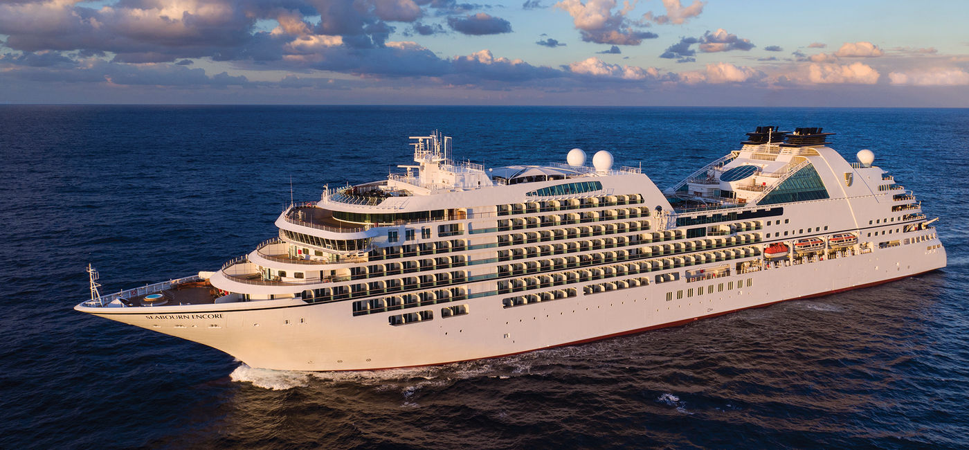 Image: Aerial shot of the Seabourn Encore (photo via Seabourn)