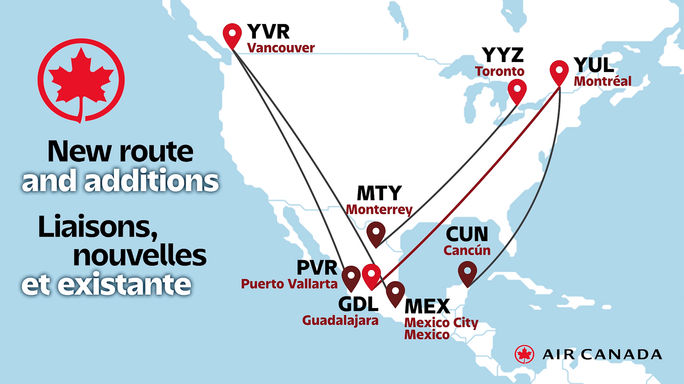 Air Canada expanded flights to Mexico with 18% more seat capacity over last summer. Air Canada expanded flights to Mexico with 18% more seat capacity over last summer.
