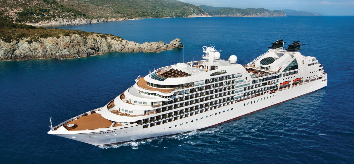 Image: Aerial shot of the Seabourn Quest. (Photo via Seabourn) (Photo Credit: Seabourn Quest)