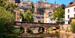 A bridge over the Alzette River, Luxembourg