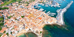 Aerial view of Saint-Tropez in the French Riviera
