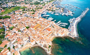 Aerial view of Saint-Tropez in the French Riviera
