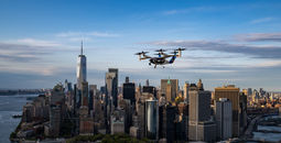 Joby Aircraft Flying by NYC Skyline