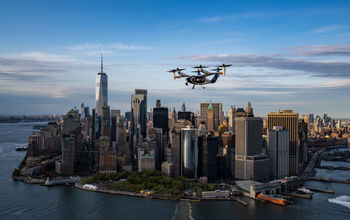 Joby Aircraft Flying by NYC Skyline