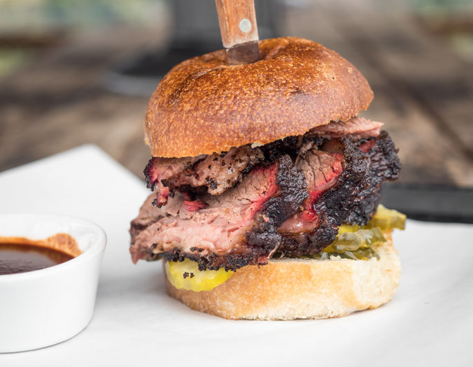 Barbecue brisket sandwich in Texas