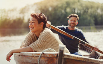 Couple in row boat