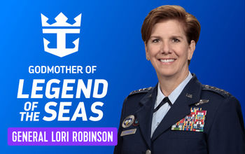 Retired U.S. Air Force Gen. Lori J. Robinson, godmother of Legend of the Seas