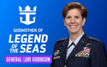 Retired U.S. Air Force Gen. Lori J. Robinson, godmother of Legend of the Seas