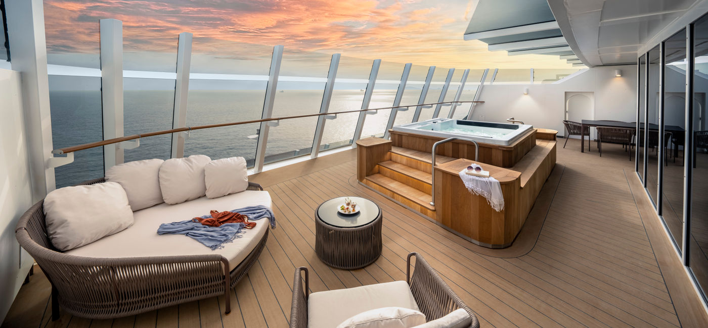 Image: The luxurious Owner's Suite aboard the forthcoming MSC World America (Photo Credit: Courtesy MSC Cruises)