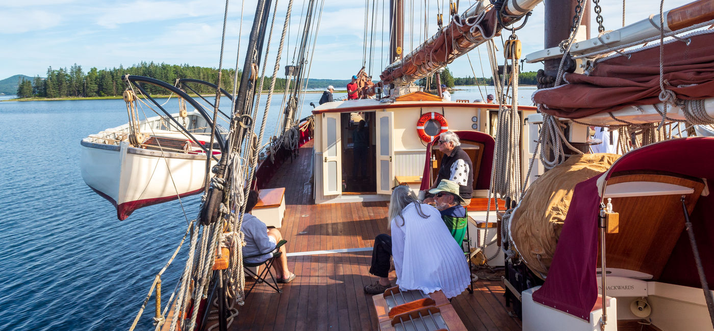 Image: The deck of the Windjammer Angelique just before breakfast. (Photo by Scott Laird)