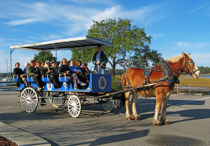 A Collette horse-drawn carriage excursion in Beaufort, S.C. A Collette horse-drawn carriage excursion in Beaufort, S.C.
