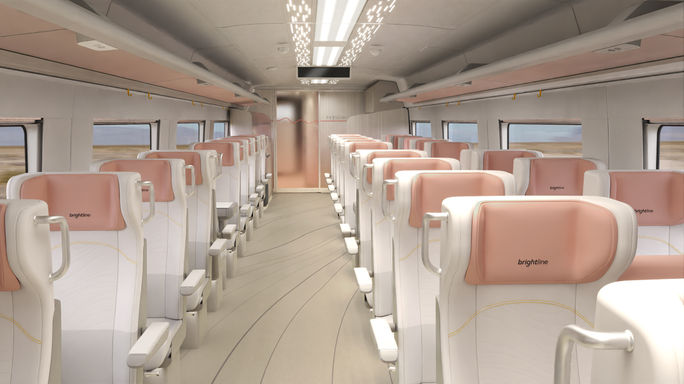 New rendering of Brightline West train.