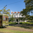 A streetcar on St. Charles Avenue